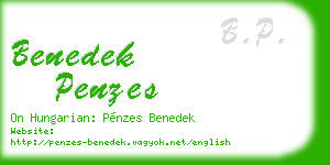 benedek penzes business card