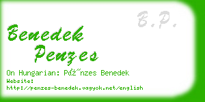 benedek penzes business card